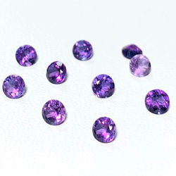 【アメジストAAA】穴なしラウンドファセットカット　4mm　1個　ハンドメイド素材 1枚目の画像