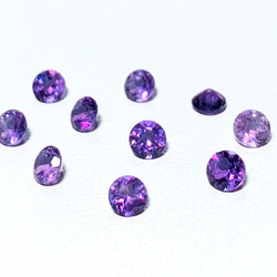 【アメジストAAA】穴なしラウンドファセットカット　4mm　1個　ハンドメイド素材 2枚目の画像