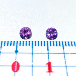 【アメジストAAA】穴なしラウンドファセットカット　4mm　1個　ハンドメイド素材 3枚目の画像
