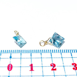 【天然石チャーム】スカイブルートパーズ　ダイヤ　1個 　ハンドメイド素材 4枚目の画像