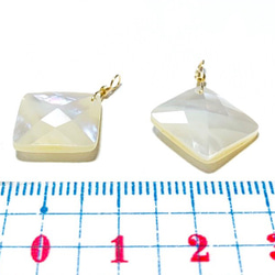【白蝶貝チャーム】ダイヤカット　14kgf　２個　15ｍｍ 　ハンドメイド素材 4枚目の画像