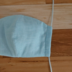 縫製屋さんの布マスク(ふわふわダブルガーゼ6重マスク ブルー) 5枚目の画像