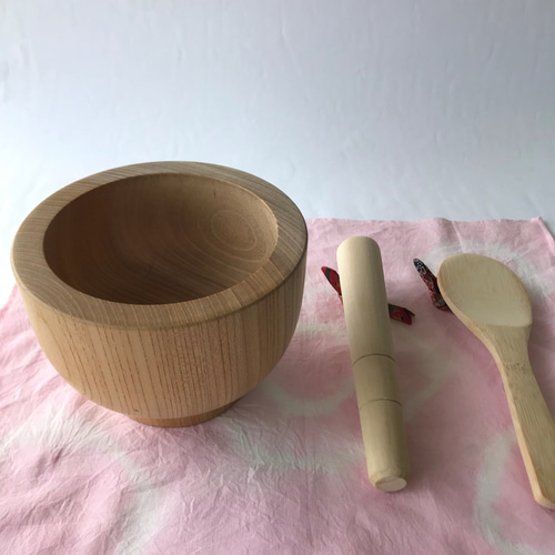 専用木製　臼と杵　杵小付き yamazaki-schmidt_usu-set-2