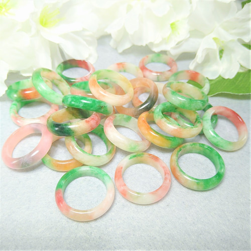 特価 アゲート（瑪瑙） ミックスカラー 天然石リング 指輪 リング 【12