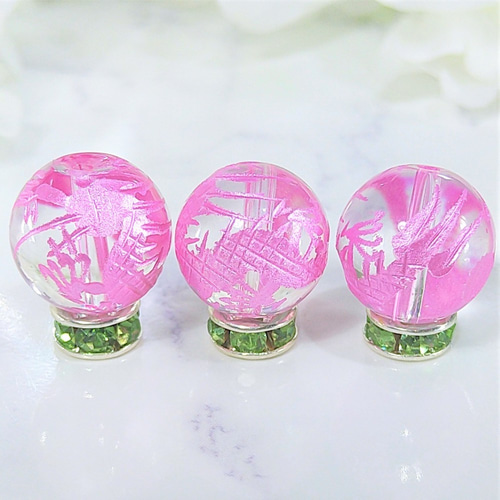 10mm・12mm 四神獣 水晶 ピンク・彫刻 4個セット(玄武・青龍 10mm・12mm 四神獣 水晶 ピンク・彫刻 4個セット(玄武・青龍