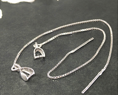 バチカン チェーンピアス silver925 シルバーカラー ペア1組