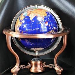 30％OFF～ 迫力の天然石 地球儀 アンティーク 25cm 限定1点