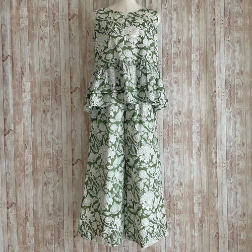ブロックプリント パンツセットアップ • • • Verdure ロング