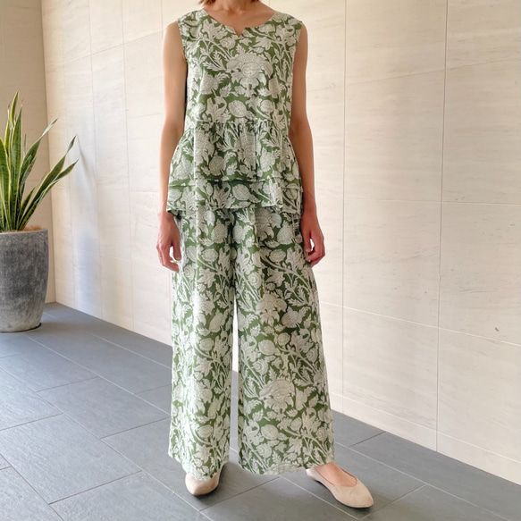 ブロックプリント パンツセットアップ • • • Sunset 9枚目の画像