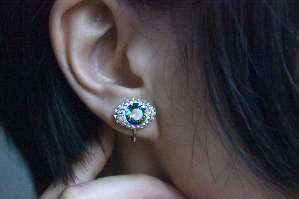 [特價] Swarovski Eyeballs (Clear Boyance) 耳環 / Royal Blue Delight 第4張的照片