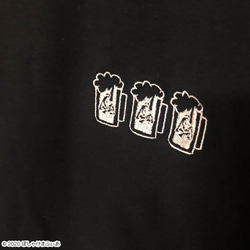 ぽしゃけまふぃあ / ビールアイコン刺繍ロンT / 黒XL 3枚目の画像