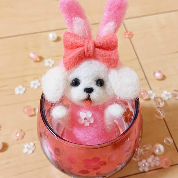 羊毛フェルト いぬ マルチーズ ハンドメイド 羊毛フェルト犬｜羊毛