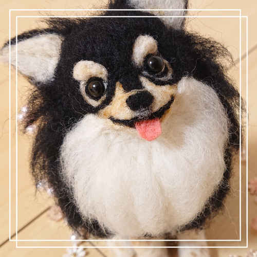 羊毛フェルト チワワ ♪*ﾟブラックタン ぬいぐるみ 犬