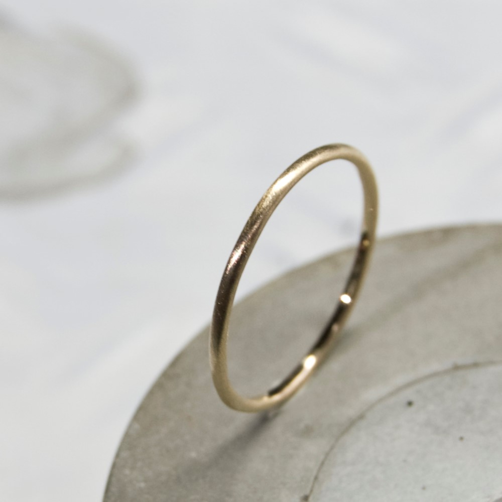 つや消し K10ゴールドプレーンリング 1.0mm幅 マット｜K10 GOLD RING｜347