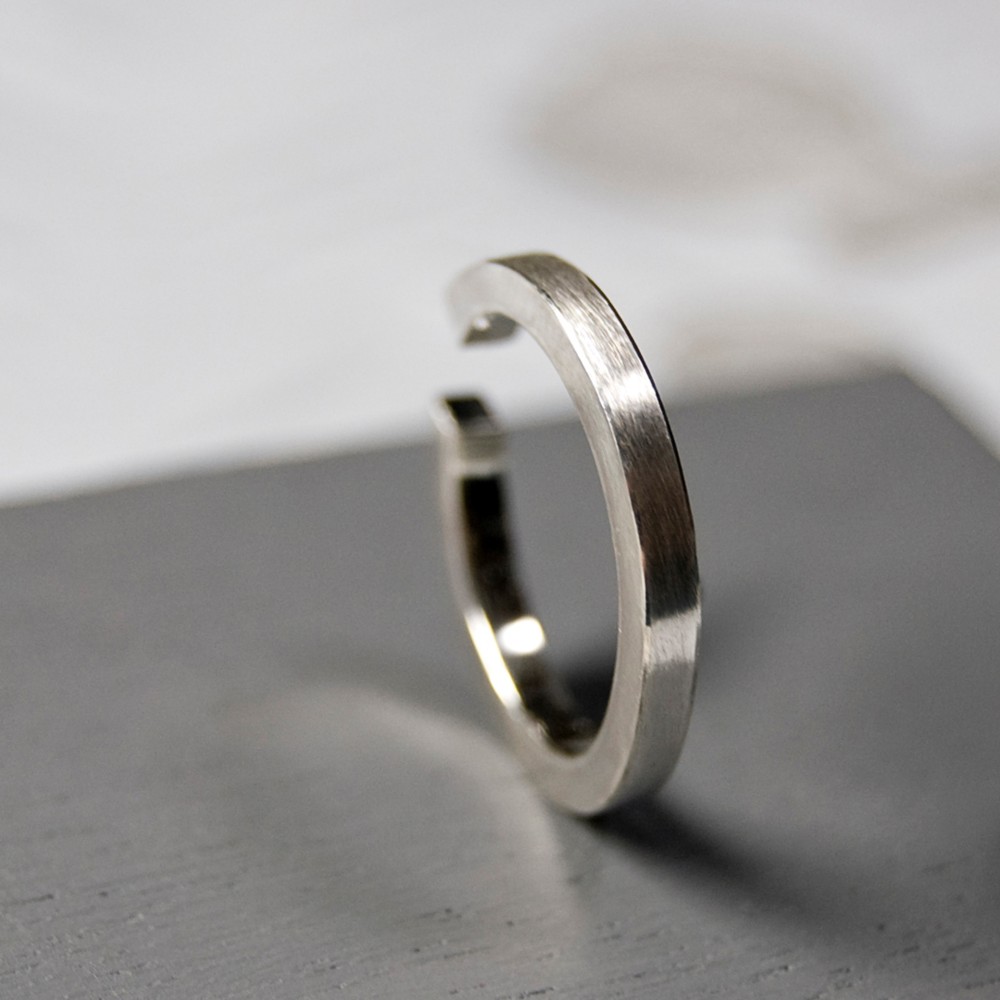 つや消し シルバーフラットイヤーカフ 2.0mm幅 マット｜SILVER EAR CUFF｜485