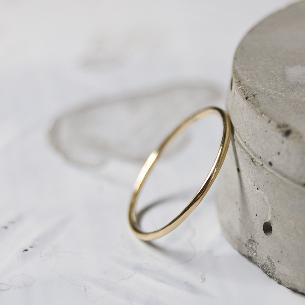 鏡面 K18YGイエローゴールドプレーンリング 1.0mm幅 ミラー｜K18YG RING｜514