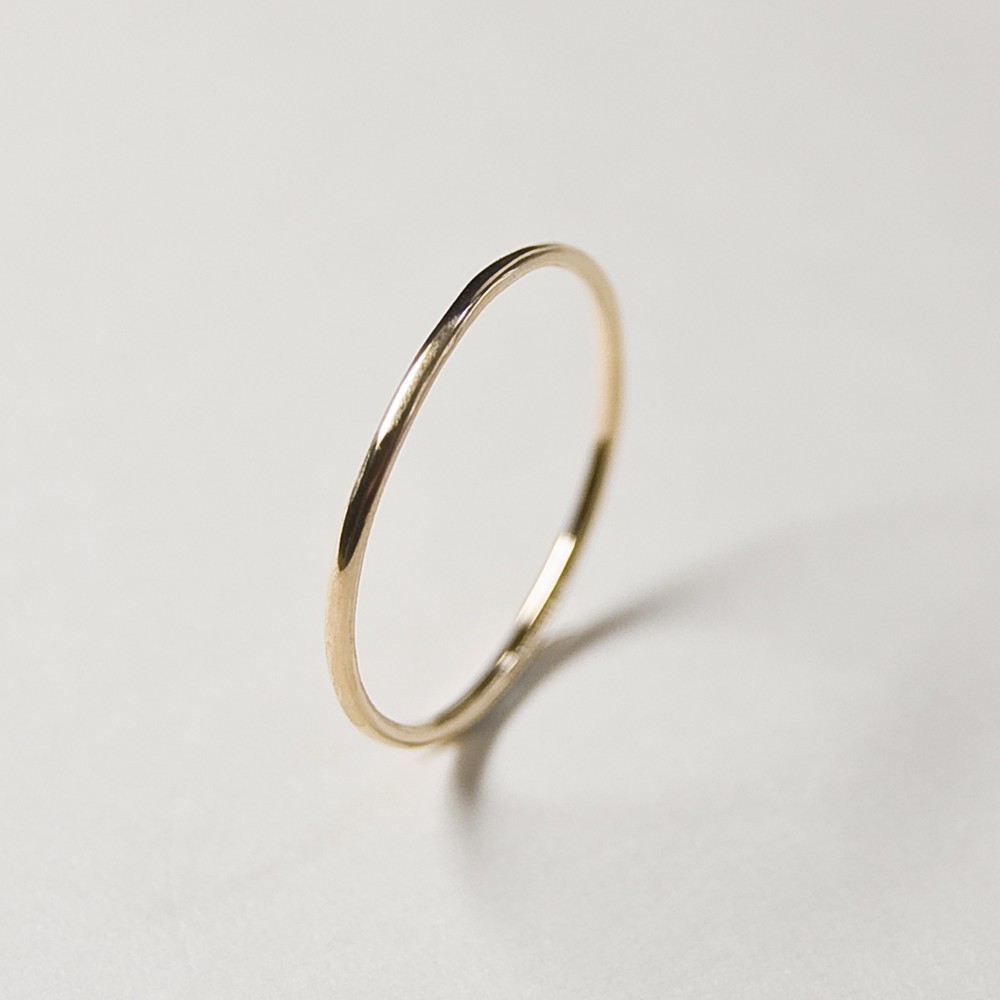 鏡面 K18YGイエローゴールドプレーンリング 1.0mm幅 ミラー｜K18YG RING｜514