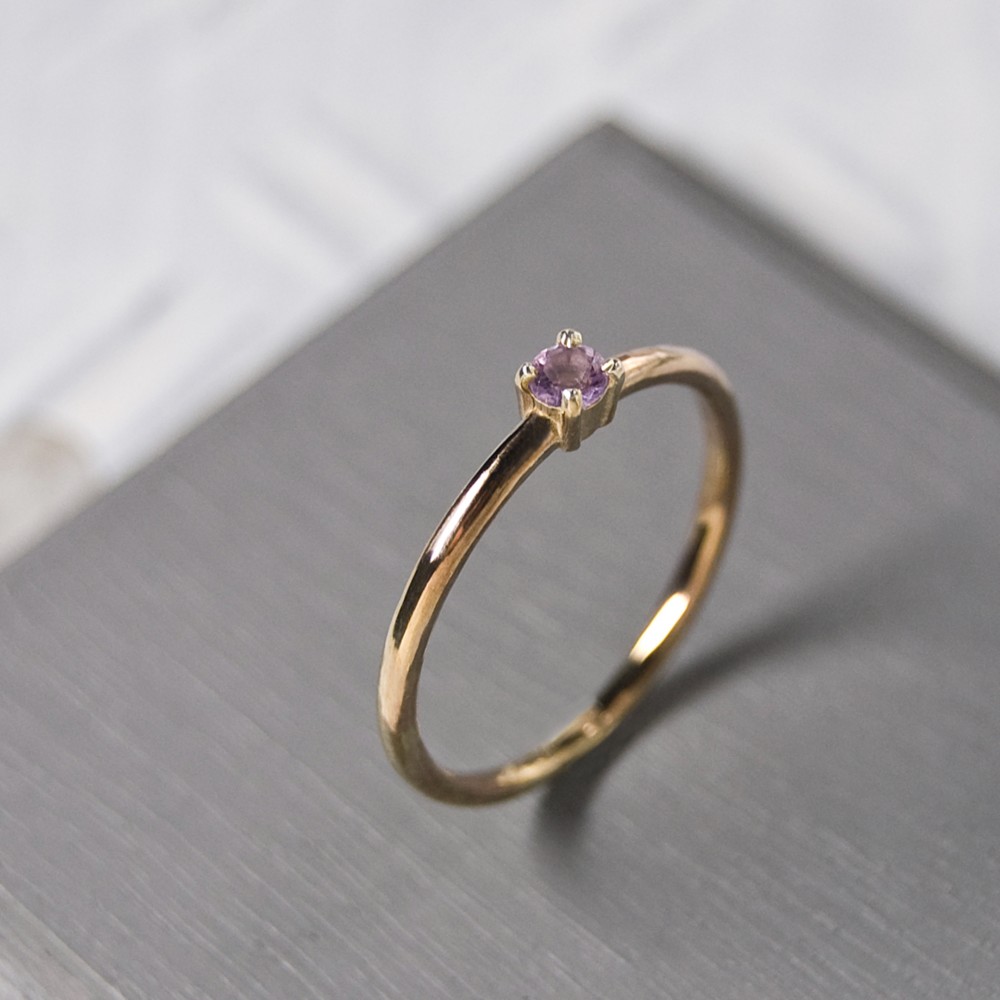 鏡面 ピンクアメジスト ラウンド3mm PGPプレーンリング 1.5mm幅 ミラー｜PGP RING sv｜534