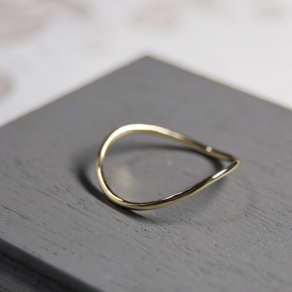 鏡面 K10ゴールドウェーブプレーンリング 1.0mm幅 ミラー｜K10YG RING｜548