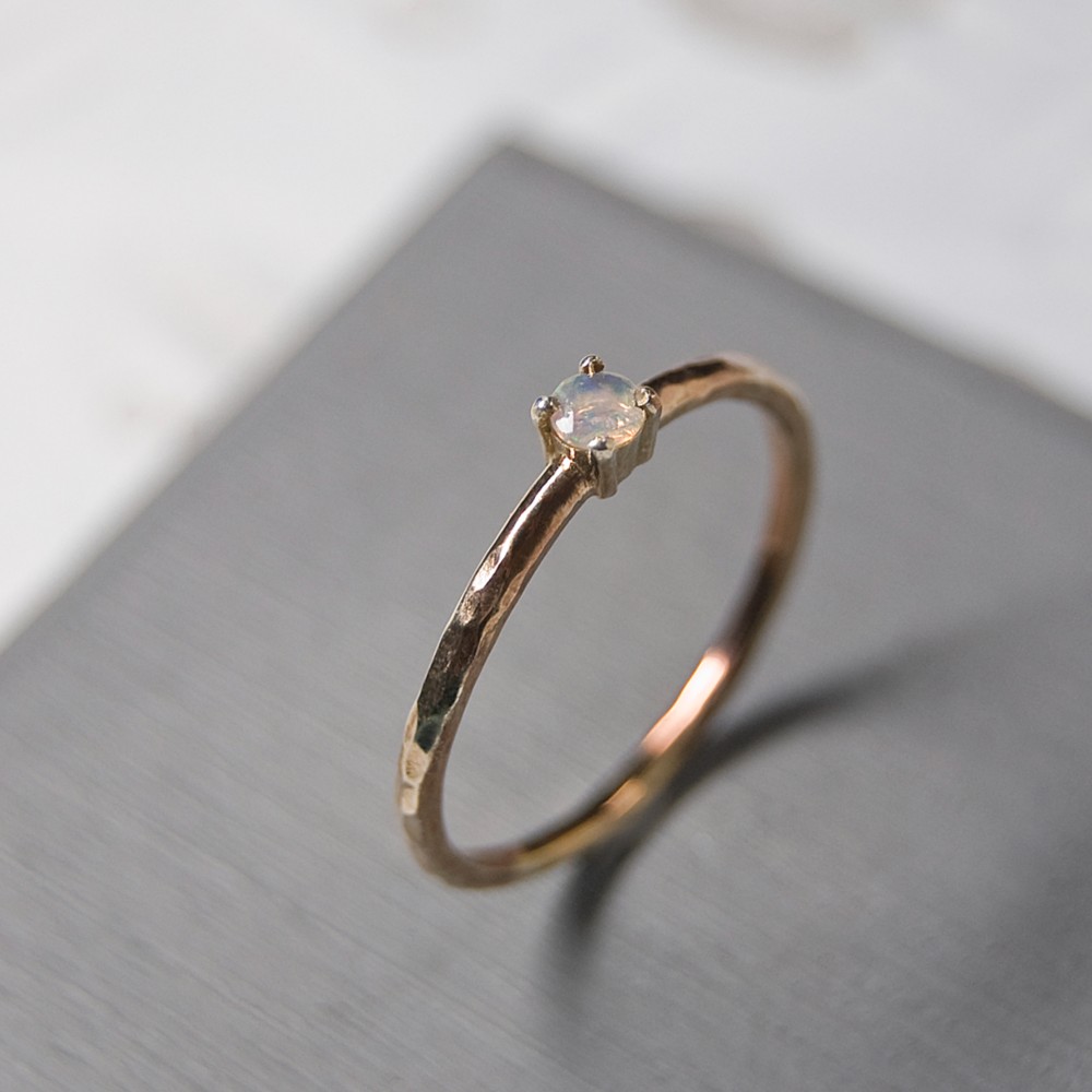 槌目 オパール ラウンド3mm PGPプレーンリング 1.5mm幅 凸凹｜PGP RING sv｜555