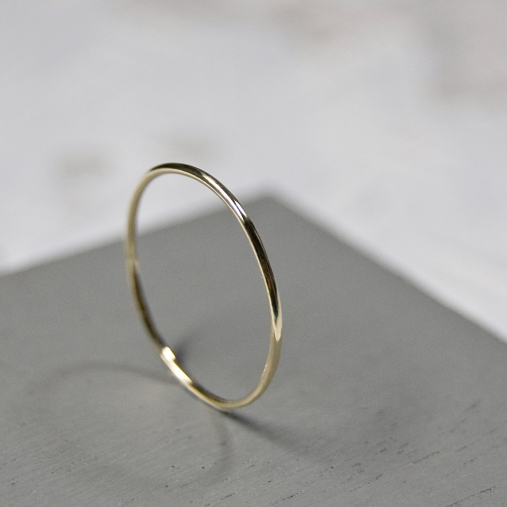 鏡面 K10イエローゴールドプレーンリング 0.8mm幅 ミラー｜K10YG RING｜581