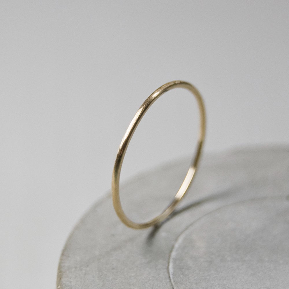 つや消し K18YGイエローゴールドプレーンリング 0.8mm幅 マット｜K18YG RING｜608