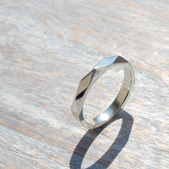 鏡面 シルバーファセットリング 2.8mm幅 ミラー シルバー925｜SILVER RING 指輪 シンプル｜133