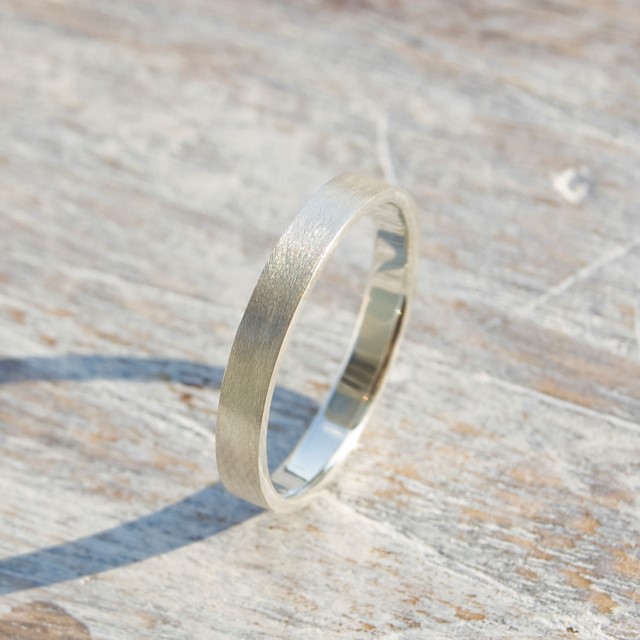 シルバーフラットリング 3.0mm幅 つや消し｜FA-152