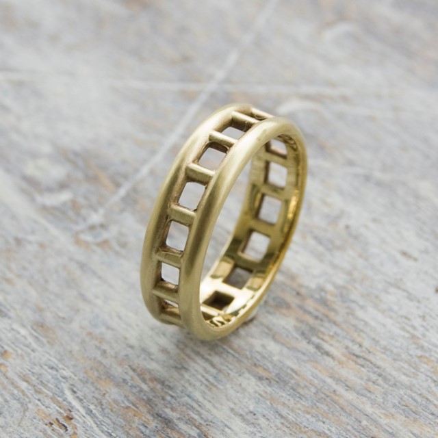 つや消し ブラスラダーリング 5.7mm幅 マット 真鍮｜BRASS RING 指輪 シンプル アクセサリー｜191