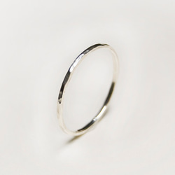 槌目 シルバープレーンリング 1.2mm幅 でこぼこ シルバー950｜SILVER RING 指輪 シンプル｜200 4枚目の画像