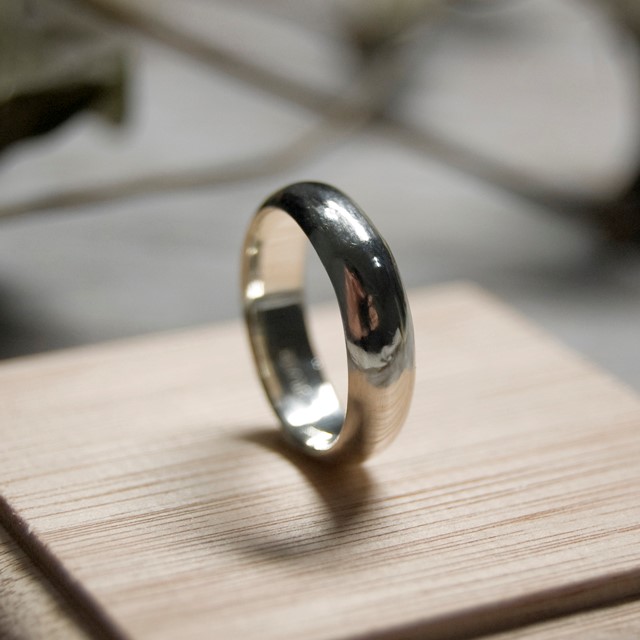 鏡面 シルバープレーンリング 5.0mm幅 ミラー シルバー950｜SILVER RING 指輪 シンプル｜204
