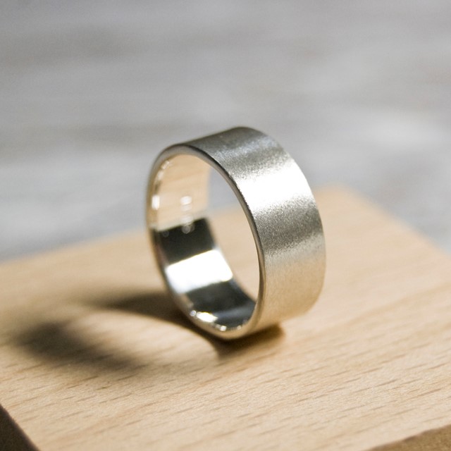 つや消し シルバーフラットリング 7.0mm幅 マット シルバー950｜SILVER RING 指輪 シンプル｜208