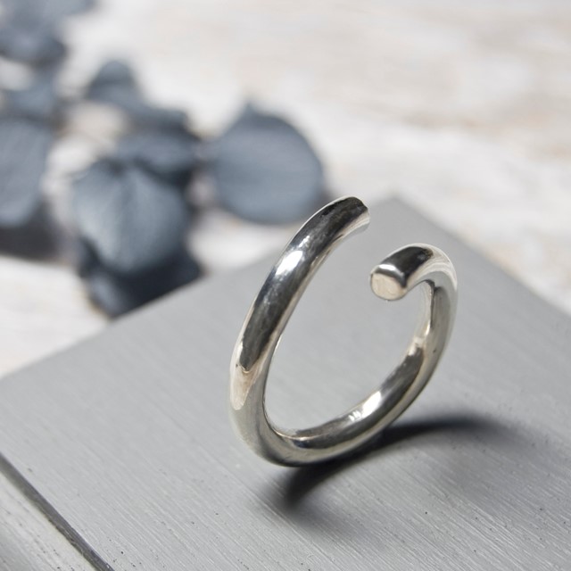 鏡面 シルバーラウンドプレーンリング フリーサイズ 3.0mm幅 ミラー シルバー950｜235