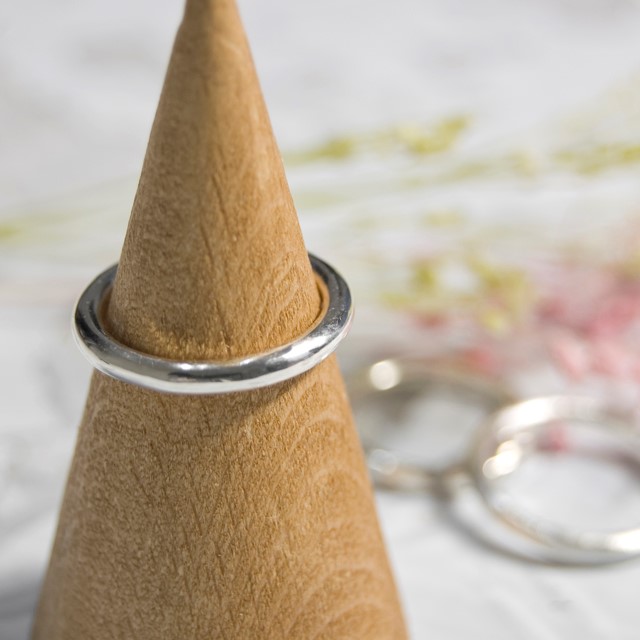 鏡面 シルバーラウンドプレーンリング 2.5mm幅 ミラー シルバー950｜SILVER 指輪 シンプル｜261