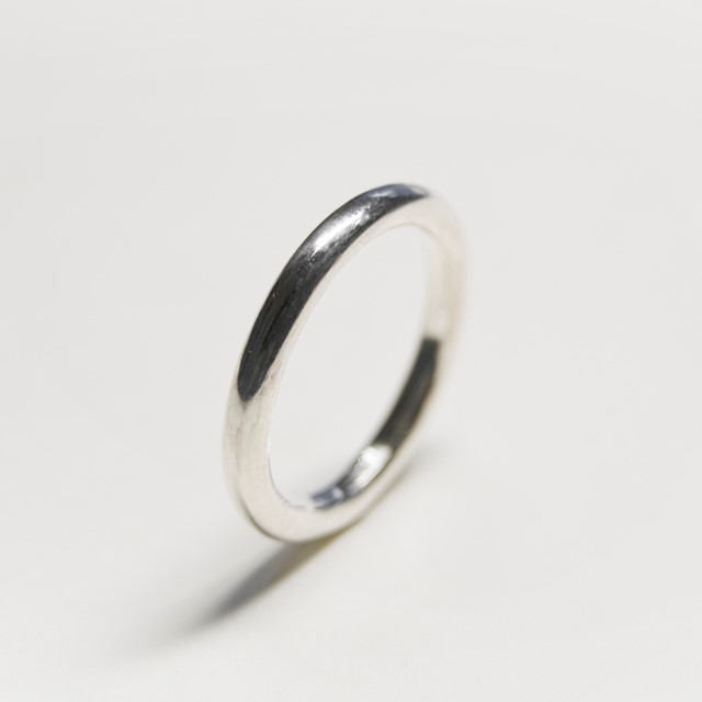 鏡面 シルバーラウンドプレーンリング 2.5mm幅 ミラー シルバー950｜SILVER 指輪 シンプル｜261