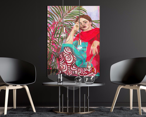N. Rudisuhli 現代アート アクリル画 八咫烏」 アクリル / キャンバス Acrylic on canvas #アクリル画