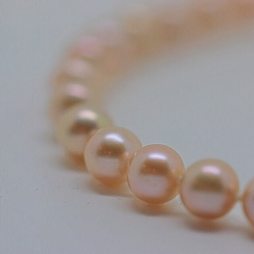 花株級 真珠 大玉ピンクネックレス 8mm ネックレス・ペンダント