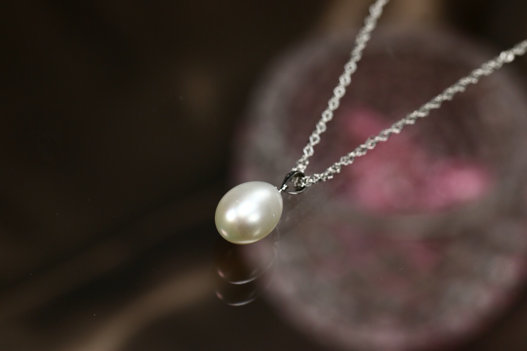 真珠ネックレス しずく型 一粒本真珠ネックレス
