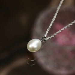 真珠ネックレス しずく型 一粒本真珠ネックレス 1枚目の画像