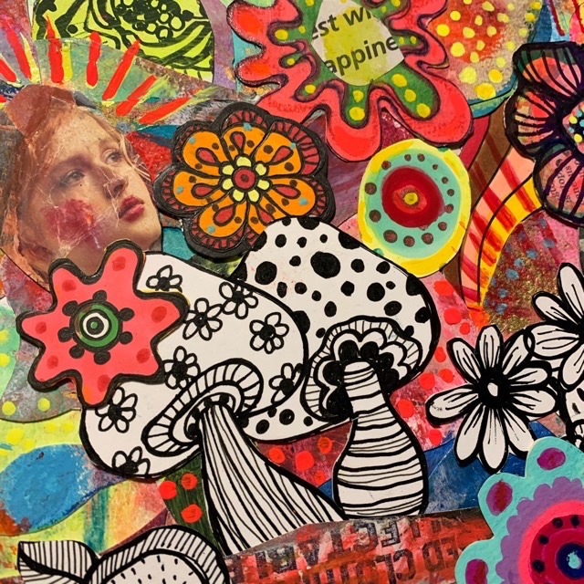 手描き絵✴︎コラージュ原画#2 romance Flower❤︎