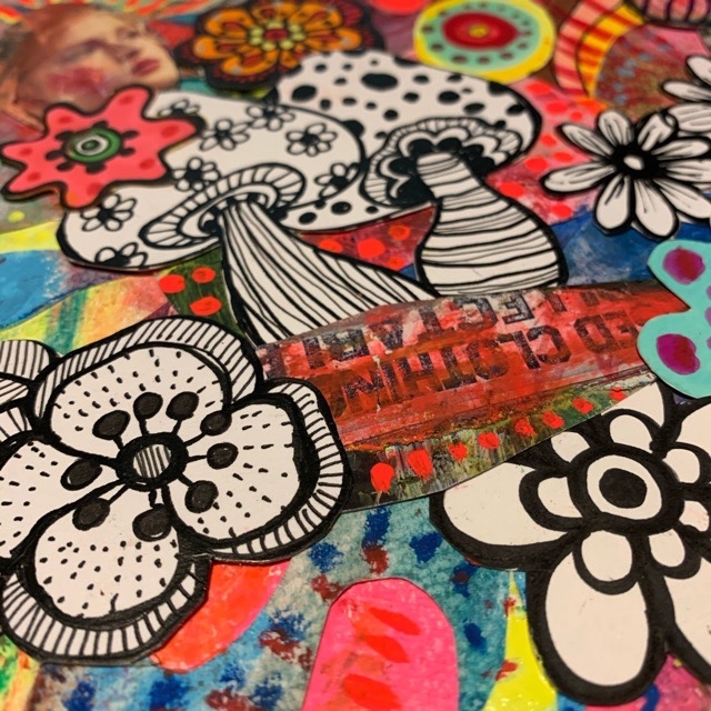 手描き絵✴︎コラージュ原画#2 romance Flower❤︎