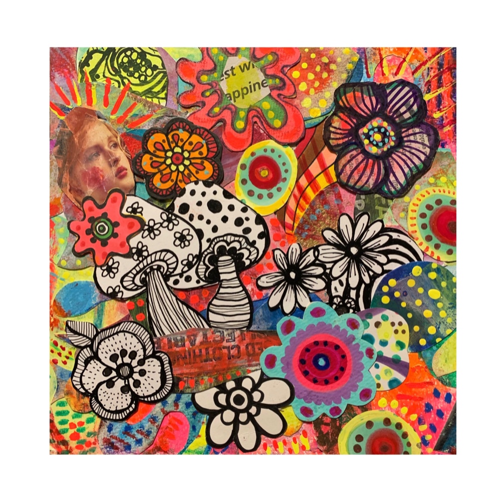 手描き絵✴︎コラージュ原画#2 romance Flower❤︎