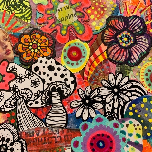 手描き絵✴︎コラージュ原画#2 romance Flower❤︎