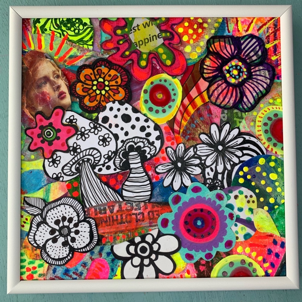 手描き絵✴︎コラージュ原画#2 romance Flower❤︎