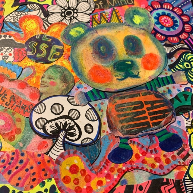 原画 コラージュアート作品B3サイズ フレーム無し - www