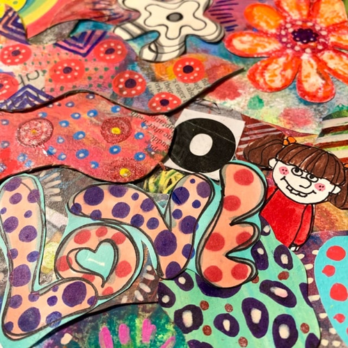 手描き絵✴︎コラージュ原画#5 pop life！ その他アート TAO