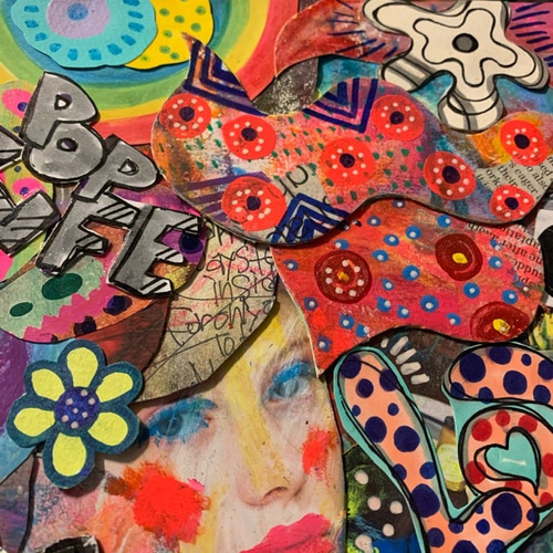 手描き絵✴︎コラージュ原画#5 pop life！ その他アート TAO