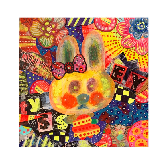 手描き絵✴︎コラージュ原画#9 私の心はいつも青空 