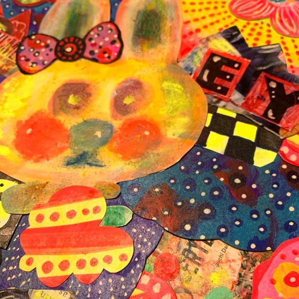 手描き絵✴︎コラージュ原画#9 私の心はいつも青空 