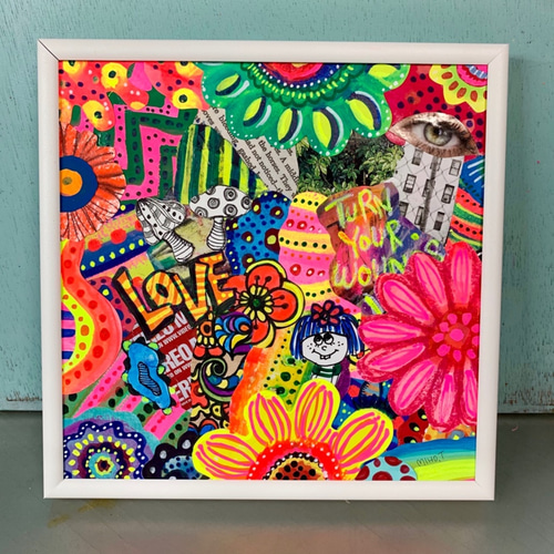 ま*ゆ様 ☆オークション出品☆ together 絵画原画+コラージュデコ